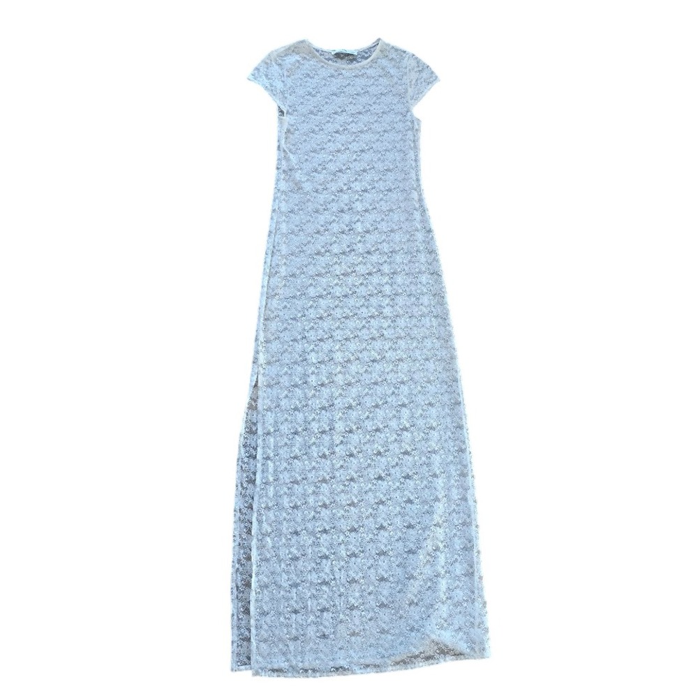 Mango Floral Lace Maxi Dress Women 6 Sheer White Ethereal Coquette Fairycore MNG